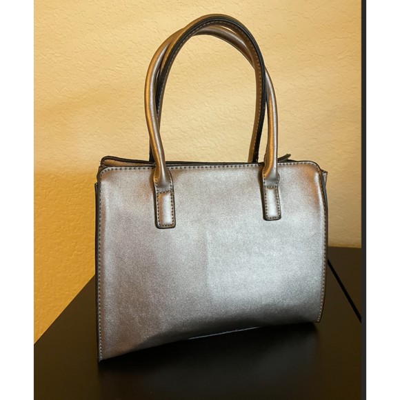 Alyssa Satchel Heart Embossed Bag Purse - Vegan- (Mini Version) NEW - Picture 2 of 11